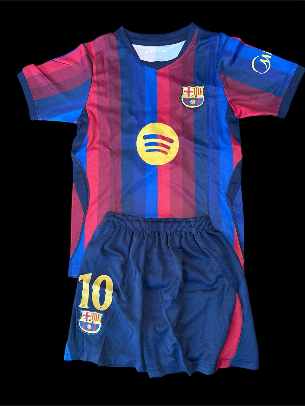 Lamine Yamal 2026 Barcelona Youth Soccer Jersey & Shorts Set - Blue/Red - Picture 2 of 2